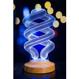 Sevgi Lambası Spiral Şeklinde Gece Lambası, Helezon 3d Led Lamba