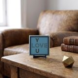 Sevgi Mesajlı Estetik ve Modern Obje 10x10 cm | Ev ve ofisiniz için anlam dolu masaüstü parçası, çalışma masaları ve raflar için butik tasarım