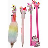 Sevgi Unicorn Temalı Kalem Seti Işıklı ve Yumurtlayan Kalemler ile Renkli Tasarım