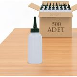 Sevgift 150 ml Hdpe Plastik Damlalık Kapaklı Sıkma Şişe | Yağdanlık (500 Adet) - 1BW-Beyaz