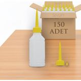 Sevgift 250 ml Hdpe Plastik Damlalık Kapaklı Sıkma Şişe | Kimyasala Dayanıklı Yağdanlık (150 Adet) - 1BW-Beyaz