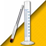 Sevgift Alkolmetre Seti Kısa (100ML Mezür) | Cam Dansimetre Yoğunluk Ölçer - Şeffaf