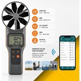 Sevgift AZ 89191 Bluetoothlu 10CM Pervaneli Anemometre | Hava Hız, Debi, CO₂, Nem, Sıcaklık - Siyah