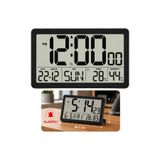 Sevgift Siyah Dijital Masa ve Duvar Saati| Geniş LCD Ekran | Sıcaklık ve Nem Ölçer Göstergeli