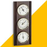 Sevgift Tfa 20.1002.03 Ibreli Üçlü Nem, Sıcaklık ve Barometre - Kahverengi