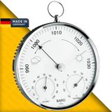 Sevgift Tfa 20.3006.42 Mekanik Hava Istasyonu | Analog Barometre | Basınç, Sıcaklık ve Nem Ölçer - Gri