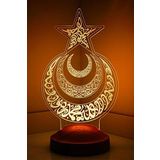 Sevgilambası 3 Boyutlu 3D Görünümlü Ayyıldız ve Hilal Led Lamba