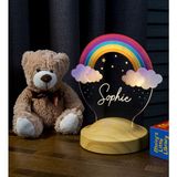 Sevgilambası Gökkuşağı Kız Çocuk Hediyesi Rainbow Kişiye Özel Doğum Günü Led Gece Lambası, Çocuk Odası Aydınlatması, Erkek Bebek, Kız Bebek - Renkli