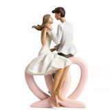 Sevgili Biblo Kalpli Dekoratif Obje Romantik Çift Figürlü Biblo Sanatsal Modern El Boyama Parlak Vernik Premium Doku Sevgi Aşk Temalı Salon Masa