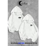 Sevgili Çift Kombin King And Queen Baskılı Özel Tasarım Kapüşonlu Sweatshirt 2li Set Takım