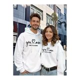 Sevgili Çift Kombini Sevimli You Love & Always Kapüşonlu Sweatshirt 2Li Set Takım 3 İplik Pamuk
