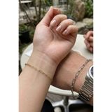 SEVGİLİ TAKI Paperclip Model Gold-Silver Çelik Çift Bileklik Seti | Love Serisi