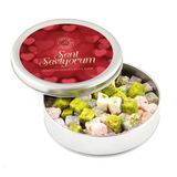 Sevgililer Günü Hediyesi Çifte Kavrulmuş Lokum (Metal Yuvarlak Kutu) 300g - Kırmızı