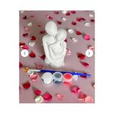 Sevgililer Günü Hediyesi Hediyelik Taş Boyama Seti 12 cm - Beyaz-