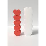 Sevgililer Günü Mum Silikon Kalıp - Kalpli Uzun Sevgililer Gününe Özel Mum Silikon Kalıp 16X4.3 cm - Beyaz - Adet