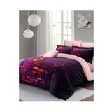 Sevgililer Günü Özel Çift Kişilik Nevresim Takımı Pamuk Saten Purple Love