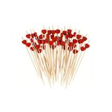 Sevgililer Günü Özel Kırmızı Kalp Bambu Kürdan 12 Cm 50 Adet