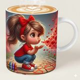 Sevgililer Günü Özel Porselen Kupa | Romantik Sevgiliye Hediye Kupası (Düz) - 10 Adet - 300 ml