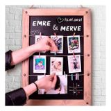 Sevgililer Günü Sevgiliye Hediye 8 Pola Foto Baskılı Ahşap Karatahtalı Duvar Fotoğraf Çerçevesi Hk2521