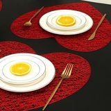 Sevgililer Günü ve Özel Günler Için 2 Adet Kalp Şeklinde Amerikan Servisi- Supla - 38 x 38 cm - Kırmızı