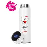 Sevgililer Gününe Özel Baskılı Termos Isime Özel Göstergeli Çelik (Isimi Yoruma EKLEYIN)-003 - 450 ml - Beyaz