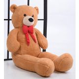 Sevgiliye HEDİYE- 160 cm İthal Kumaş Papyonlu DEV Boy Peluş Ayı Kahverengi