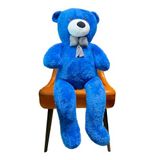 Sevgiliye HEDİYE- 160 cm İthal Kumaş Papyonlu DEV Boy Peluş Ayı Mavi