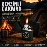 Sevgiliye Hediye Mühendislere Özel Tasarım Çark Temalı Siyah Metal Benzinli Çakmak Dolu Gönderim