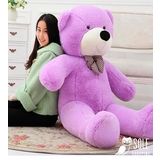 Sevgiliye Özel HEDİYE- 160 cm Papyonlu DEV Boy Peluş Ayı - % 100 YERLİ Lila