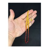 Sevgiliye Özel Hediye 5Mm X 8Mm Arpa Kesim Sarı - Kırmızı Geçişli Toz Kehribar Tesbih H-1477.