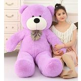 Sevgiliye Özel Hediye- Papyonlu 140 Cm Dev BOY Sevimli Peluş Koca Ayı - Özel Fiyat Lila