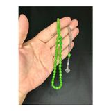 Sevgiliye Özel Hediye Sıkma Kehribar Tesbih Damla Kesim Küçük Boy Yeşil Renk 6Mm X 9Mm H-1540.