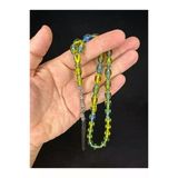 SEVGİLİYE ÖZEL HEDİYE TOZ KEHRİBAR TESBİH YEŞİL-MAVİ RENKLİ ARPA KESİM 12MMX8MM H-1665.