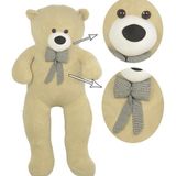 Sevgiliye Özel- Papyonlu 140 Cm Dev BOY Sevimli Peluş Koca Ayı - % 100 Yerli, Pelüş Ayıcık - Bej