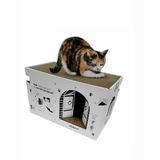 Sevgipet Karton Kedi Tırmalama ve Dinlenme Evi, Beyaz
