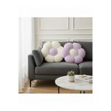 SEVHOME CONCEPT 2'li Soft Peluş Dekoratif Papatya Kırlent - %100 Silikon Elyaf Dolgulu 35x35 cm