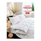 SEVHOME CONCEPT ÇİFT KİŞİLİK YORGAN+2 ADET YASTIK SET. YUMUŞAK KUMAŞ,İTHAL SİLİKON ELYAF,HAFİF VE MAKİNEDE YIKANABİLİR