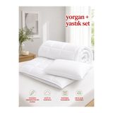 SEVHOME CONCEPT Tek Kişilik Yorgan ve Yastık Seti. İthal Silikon Elyaf Yorgan ve 50 x 70 cm Dolgulu Yastık