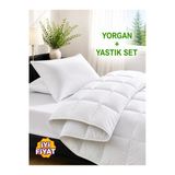 SEVHOME CONCEPT Tek Kişilik Yorgan ve Yastık Seti. İthal Silikon Elyaf Yorgan ve 50 x 70 cm Dolgulu Yastık