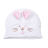 Sevi Bebe 8475 -38-Beyaz Pembe Bebek Şapkası
