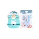 Sevi Bebe Bebek Bakım Seti(silikon Önlük+tırnak Makası Seti) mavi 25507sv