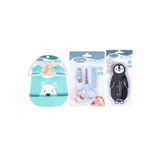 Sevi Bebe Bebek Bakım Seti(tırnak Makası Seti+silikon Önlük+banyo Derecesi) mavi siyah sv507-01-25