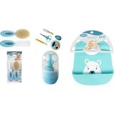 Sevi Bebe Naturel Fırça Tarak +Silikon Önlük+Tırnak Bakım Set