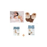 Sevi Bebe Sevi Kiraz Çekirdekli Patik+ Kiraz Çekirdekli Bebek Bel Bandı Set KREM