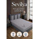 Sevilya %100 Pamuk Kapitoneli Sıvı Geçirmez Renkli Yatak Alezi Yatak Koruyucu Alez Çarşaf - Gri - 120 x 200 cm