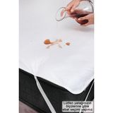 Sevilya %100 Pamuk Lastikli Su Geçirmez Sıvı Geçirmez Yatak Koruyucu Yatak Alezi - Beyaz - 160 x 200 cm