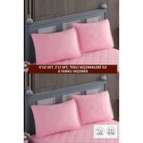 Sevilya 4 Adet Pamuk Kapitone Fermuarlı Sıvı Geçirmez Renkli Yastık Alezi Yastık Koruyucu - 50 x 70 cm - Pembe