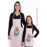 sevilya Beautiful Aile Sıvı Geçirmez Su Geçirmez Mutfak Önlüğü Yetişkin Ve Çocuk Önlüğü