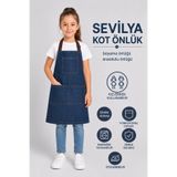 sevilya Çocuk Kot Mutfak Önlüğü Boyama Önlüğü Resim Önlüğü Anaokulu Önlüğü