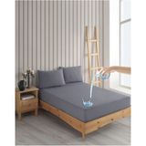 Sevilya Mikro Fitted Sıvı Geçirmez Renkli Yatak Alezi Renkli Alez Çarşaf - 160 x 200 cm - Gri